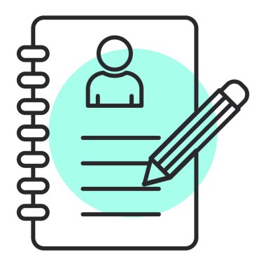 Kurşun kalemli bir defterin vektör illüstrasyonuName