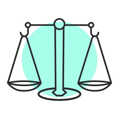 Hukuk ve adalet kavramı ikonu. vektör illüstrasyonu