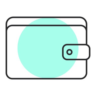 Cüzdan ikonu. Web için para vektör simgelerinin basit illüstrasyonu