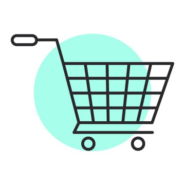 Alışveriş arabası ikon vektör illüstrasyonu