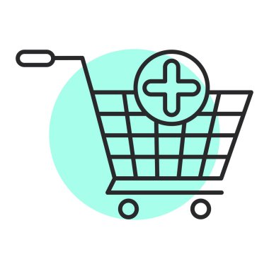 Alışveriş arabası ikon vektör illüstrasyonu