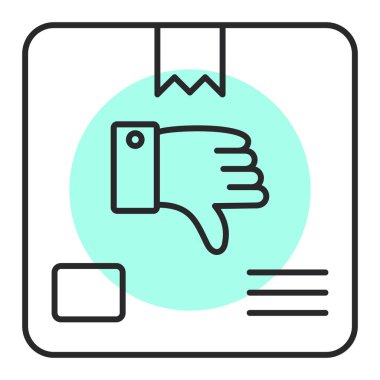 El ve başparmak aşağı simgesi. Ana hatlı vektör çizimi sembolü. beyaz arkaplanda izole.