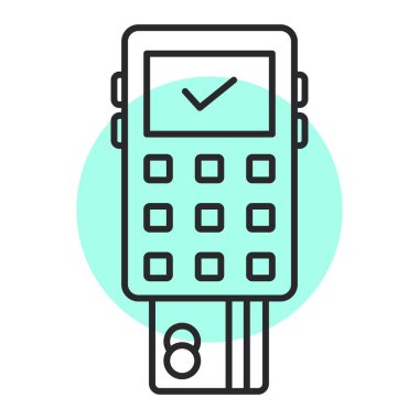 ödeme uçbirim vektörü ince çizgi simgesi