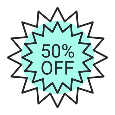 İndirim işaretli satış etiketi, vektör illüstrasyonu