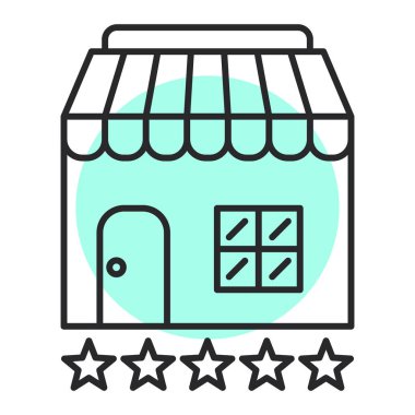 dükkan simgesi vektör illüstrasyonu