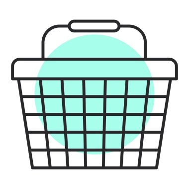 Alışveriş sepeti ikonu. Web için süpermarket troleybüs vektör simgelerinin basit çizimi