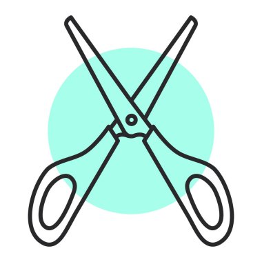 Makas simgesi. Web için makas vektör simgelerinin özet çizimi