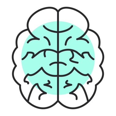 beyin ikonu vektör illüstrasyonu