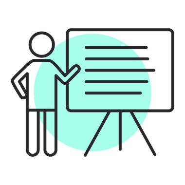 Sunum modern simgesinin vektör illüstrasyonu