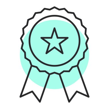 Madalya simgesi, vektör illüstrasyonu