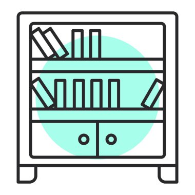 Kitaplık. Web simgesi basit illüstrasyon