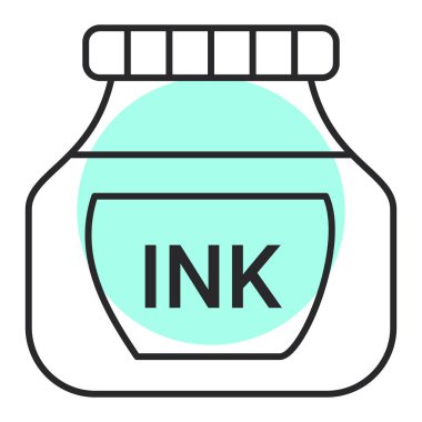 Mürekkep vektör simgesi. Düz çizim. 10 saniye.