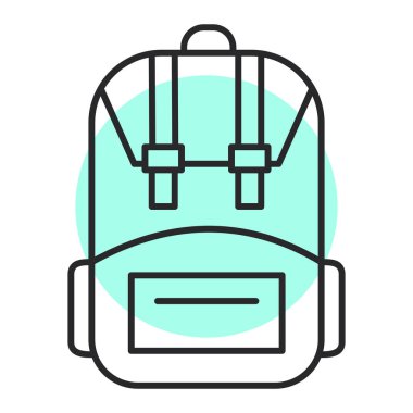 sırt çantası simgesi vektör illüstrasyonu