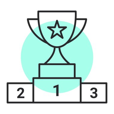 Kupa ikonu. Web için ödüllü vektör simgelerinin ana hatları