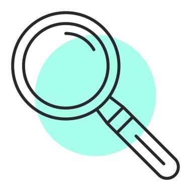 Büyüteç simgesi. Web için arama vektör simgelerinin özet çizimi