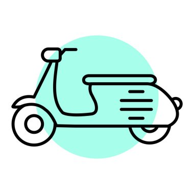 Scooter ikonu. Web için motosiklet vektör simgelerinin özet çizimi