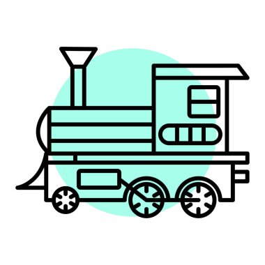 Tren ikonu. Web için oyuncak vektör simgelerinin özet çizimi