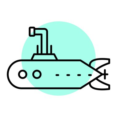 Denizaltı simge vektör çizim