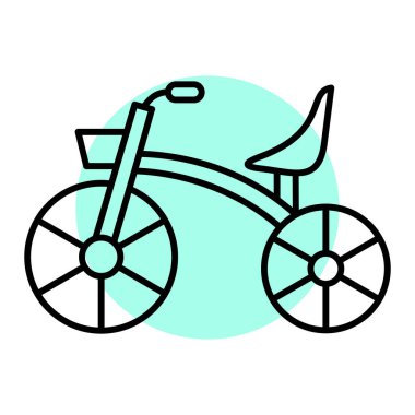 Bisiklet ikonu. Web için bisiklet vektör simgelerinin özet çizimi