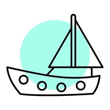 tekne ikonu vektör illüstrasyonu