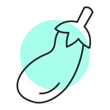 taze patlıcan ikonu vektör çizimi