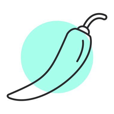 Kırmızı biber ikonu. Ağ için kırmızı biber vektör simgelerinin basit çizimi