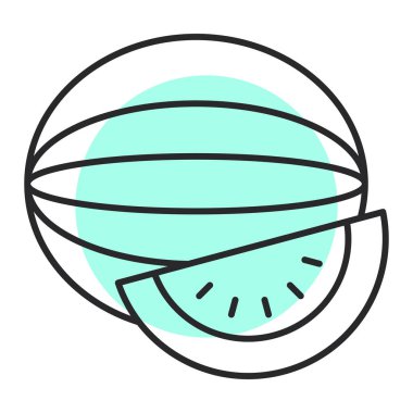 Taze karpuz simgesi vektör illüstrasyon grafik tasarımı