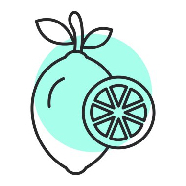 Taze limon simgesi vektör çizimi