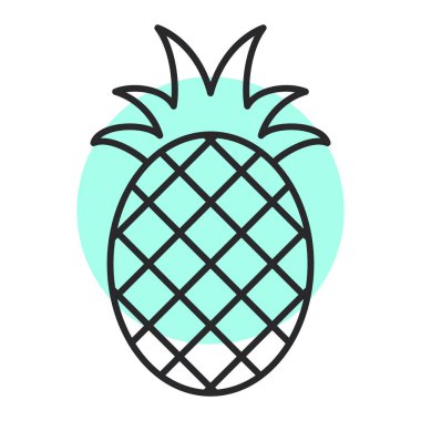 ananas ikonu vektör illüstrasyonu