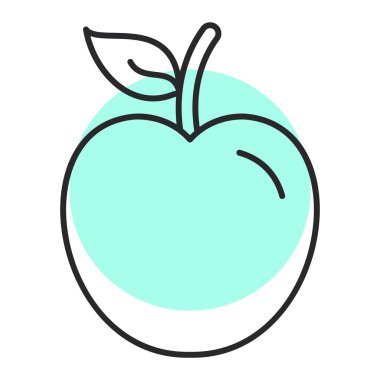 Elma. Web simgesi basit illüstrasyon