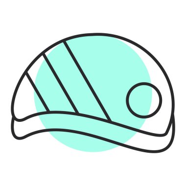 Beyzbol şapkası ikonu. Web için hokey topu vektör simgelerinin özet çizimi