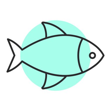 balık simgesi vektör illüstrasyonu