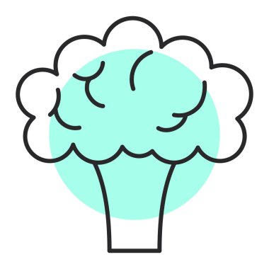 Brokoli vektör simgesi. İnce çizgi işareti. izole edilmiş sınır sembolü çizimi