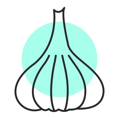 Soğan ikonu. Web için sarımsak vektör simgelerinin özet çizimi