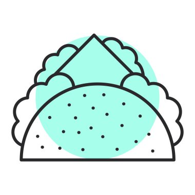 Peynirli taco ve patates vektörü çizimi.