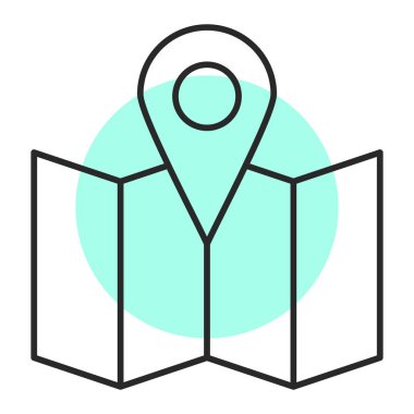 Harita iğne simgesi. Web için konum vektör simgelerinin özet çizimi