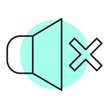 Gürültülü hoparlör modern simgesinin vektör çizimi