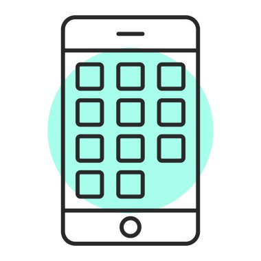 Cep telefonu. Web simgesi basit illüstrasyon