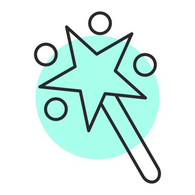 yıldız simgesi vektörü beyaz arkaplanda izole edildi, sihirli top şeffaf işaret, çizgi ve doğrusal element tasarımı ana hatlarda