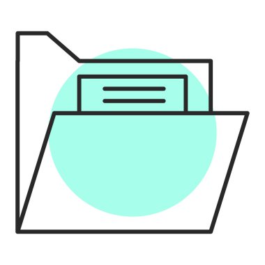 Web ve mobil uygulama tasarımınız için beyaz arkaplanda izole edilmiş dizin simgesi vektörü, belge logosu konsepti