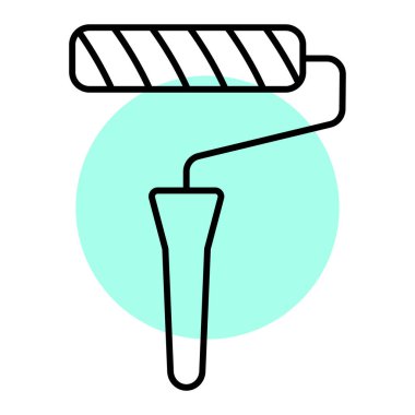 boya fırçası ikon vektörü. İnce çizgi işareti. izole edilmiş sınır sembolü çizimi