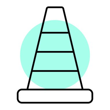 Yol trafik konisi simgesi. vektör illüstrasyonu