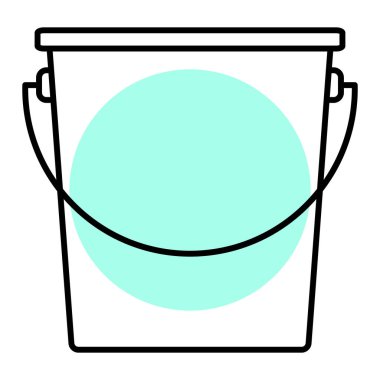 Kova ikonu. Web için basit esrar vektör simgeleri temizleme gösterimi