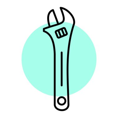 İngiliz anahtarı aracı simgesi vektör illüstrasyon grafik tasarımı