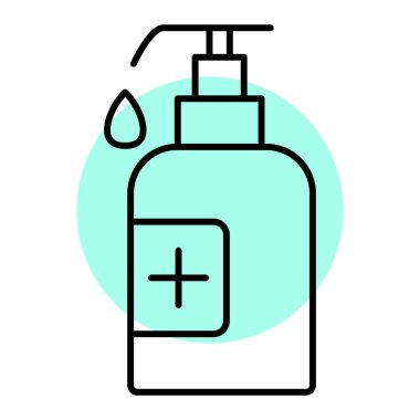 Web ve mobil uygulama tasarımınız için beyaz arkaplanda izole edilmiş şişe simgesi vektörü, sabun el çizimi kavramı