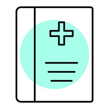 tıbbi kitap simgesi vektör illüstrasyonu