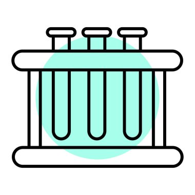 Test tüpleri simgesi. Bilim laboratuarı vektör sembolünü özetle. izole edilmiş çevre arkaplanı.