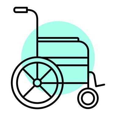 tekerlekli sandalye ikonu vektör illüstrasyonu