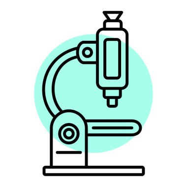 Mikroskop ikon vektörü. Tıbbî işaretler. izole edilmiş sınır sembolü çizimi