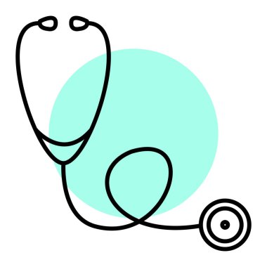 stetoskop ikonu vektör illüstrasyonu